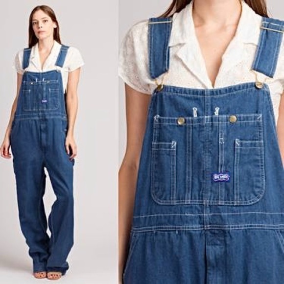 Vtg BIG SMITH Denim Bib Overalls Womens size 10/12 (40 x 25) - Picture 1 of 12